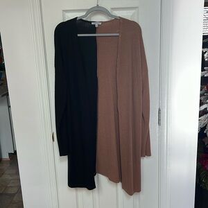White birch color split long cardigan, like New, size medium.